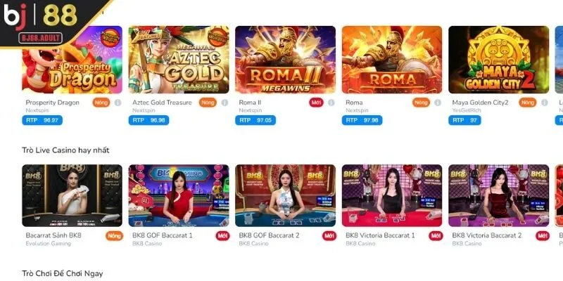 Điểm danh các tựa game BK8 Sport đang làm mưa làm gió